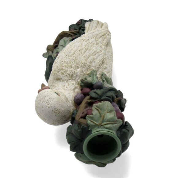 White Dove CANDLE HOLDER Grape Vine Detailing 1997 Resin Home Decor 8 Inches - Picture 9 of 10